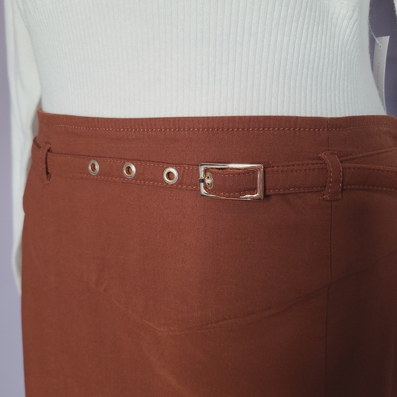 Anthropologie Brown Belted Pencil Skirt - Picture 6 of 15